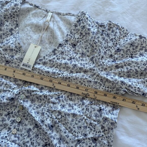 Rylee + Cru Floral Maddy Button Front Hi Lo Blouse Shirt Top Womens sz Large NEW - Picture 6 of 7